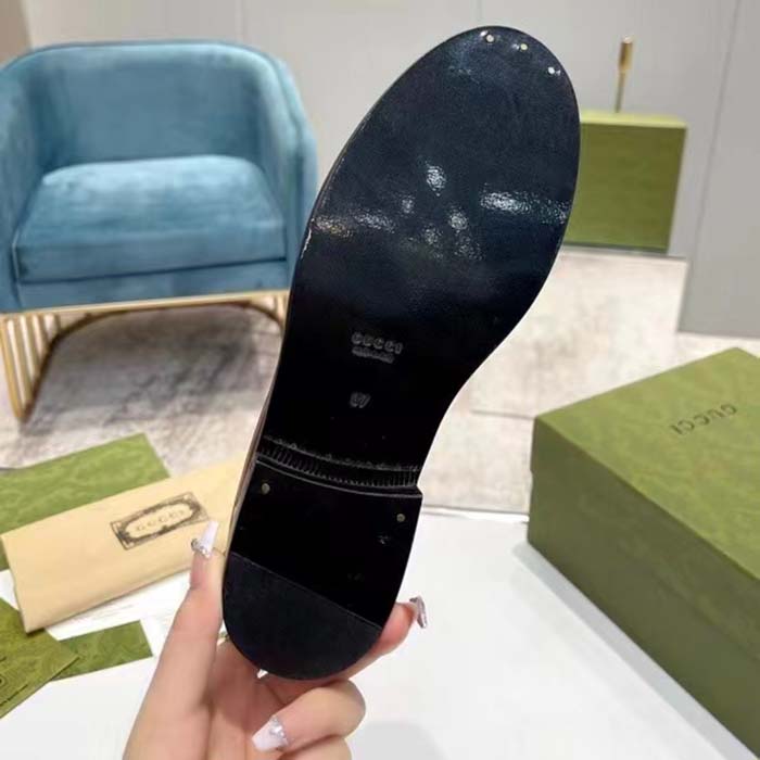 G*u*i unisex gg interlocking g cut-out loafer cuir leather flat 1.5 cm heel