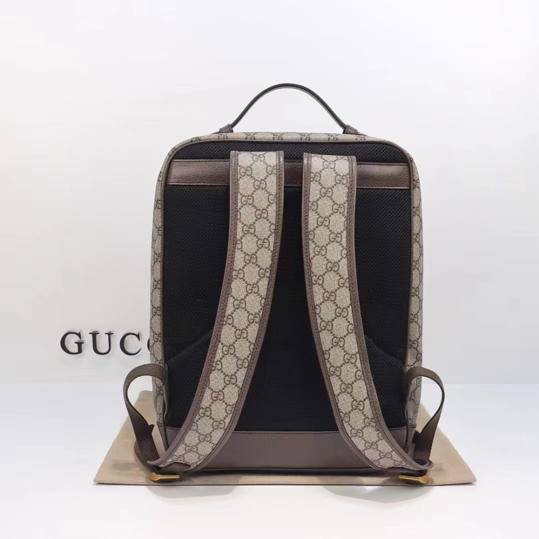 G*u*i unisex ophidia gg medium backpack beige ebony gg supreme canvas double g