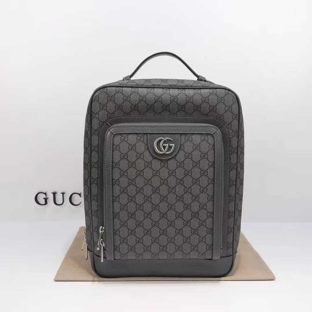 G*u*i unisex ophidia gg medium backpack grey black gg supreme canvas double g