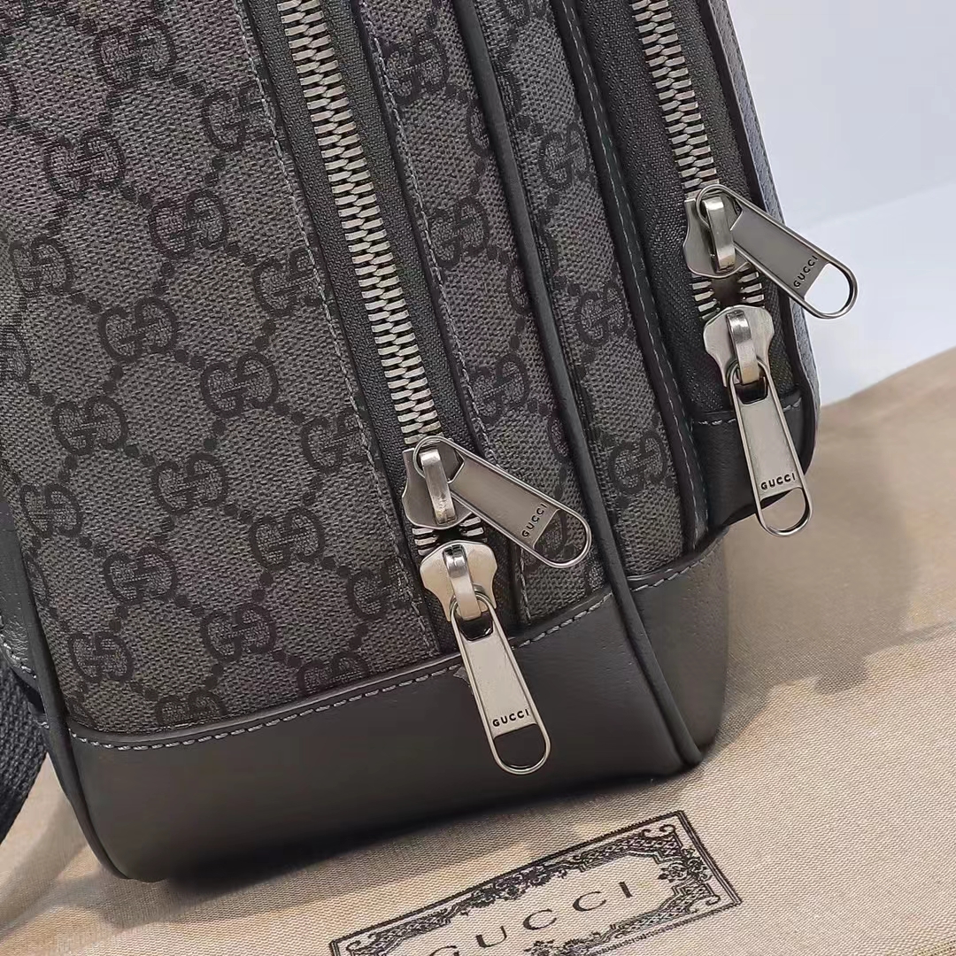 G*u*i unisex ophidia gg medium backpack grey black gg supreme canvas double g