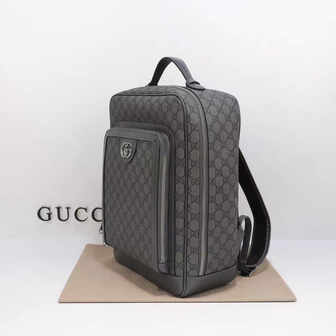G*u*i unisex ophidia gg medium backpack grey black gg supreme canvas double g