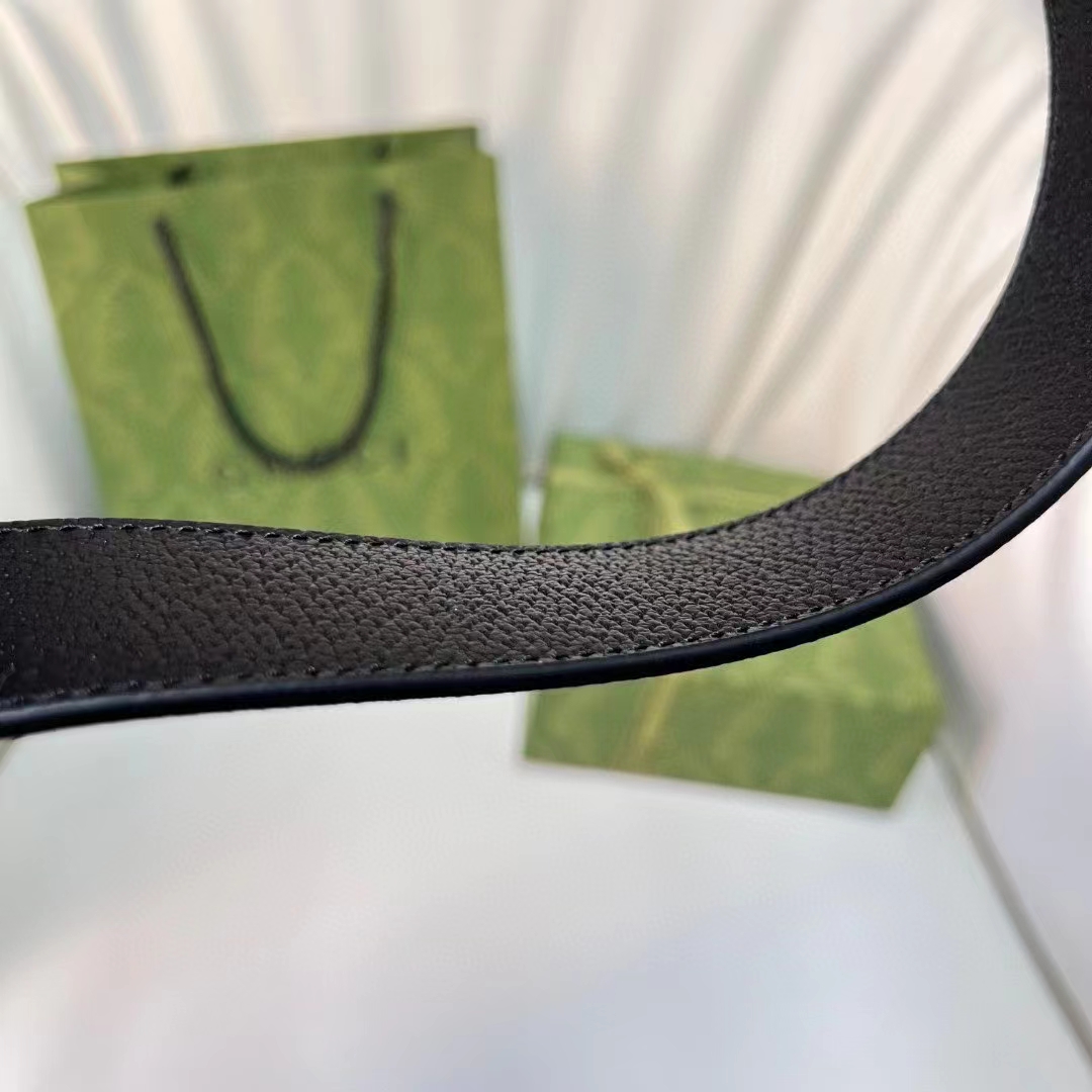 G*u*i unisex reversible belt square g buckle black gg supreme canvas reverses leather
