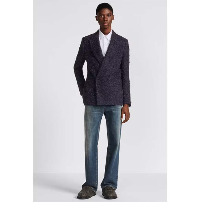 dior men cd Di*m*nd tears short-sleeved shirt white cotton piqué cotton straight hem side vents