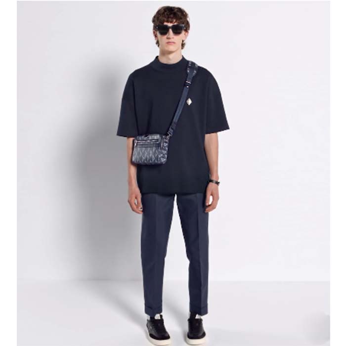 dior unisex cd safari bag strap navy blue cd Di*m*nd canvas