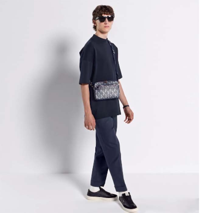 dior unisex cd safari bag strap navy blue cd Di*m*nd canvas