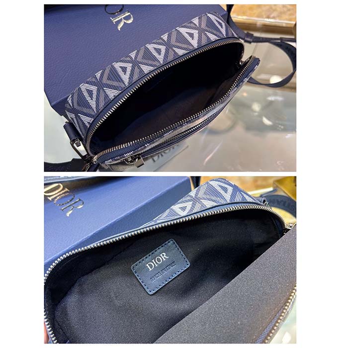 dior unisex cd safari bag strap navy blue cd Di*m*nd canvas