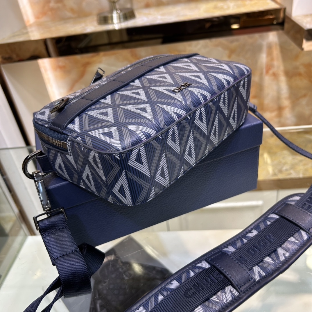 dior unisex cd safari bag strap navy blue cd Di*m*nd canvas