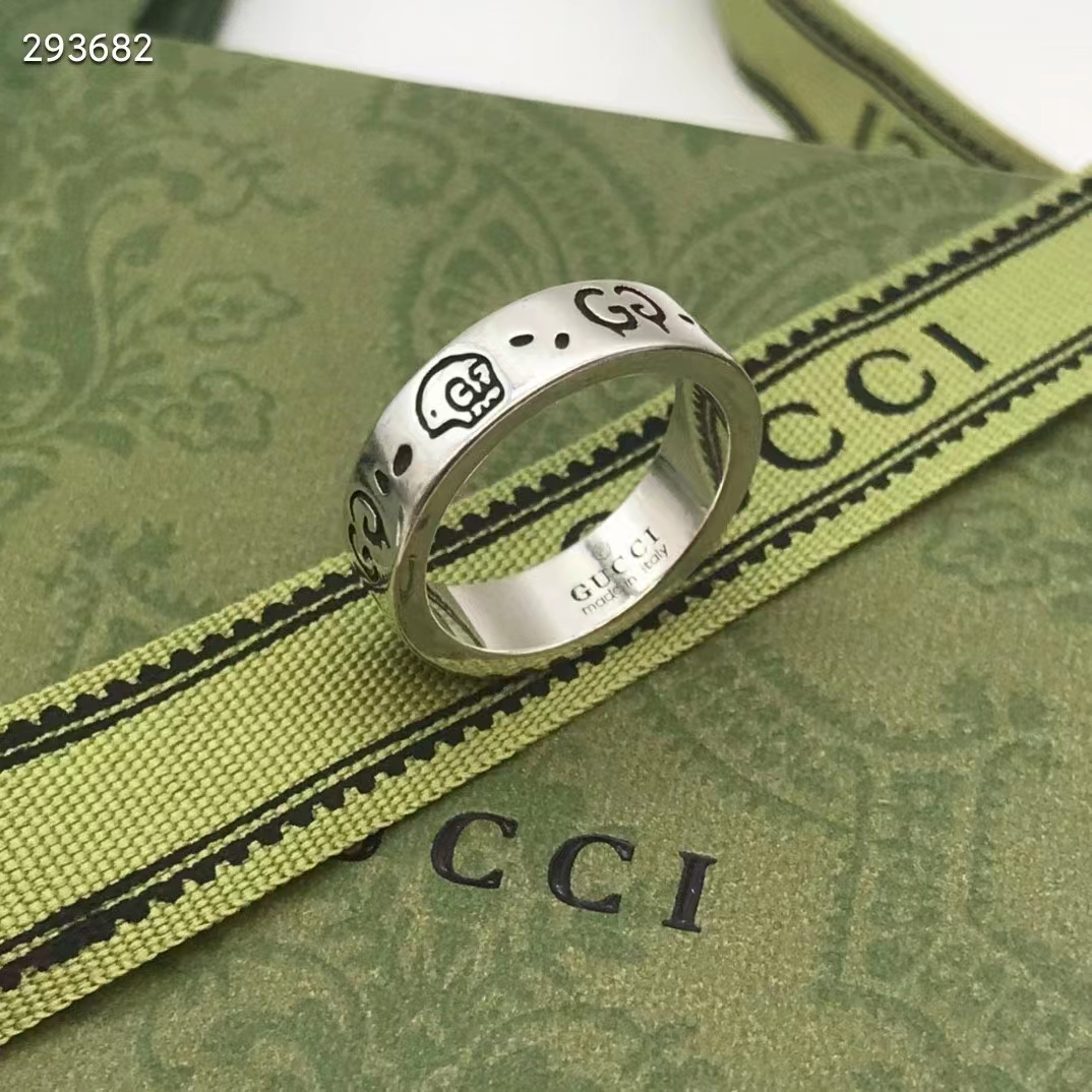 G*u*i unisex G*u*ighost ring silver two cultures past present 925 sterling silver