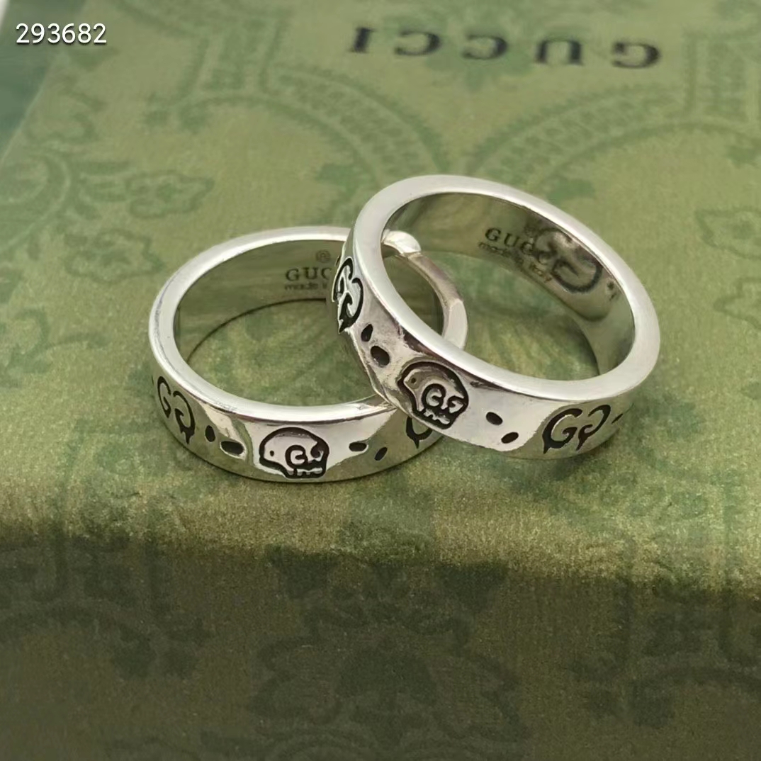 G*u*i unisex G*u*ighost ring silver two cultures past present 925 sterling silver