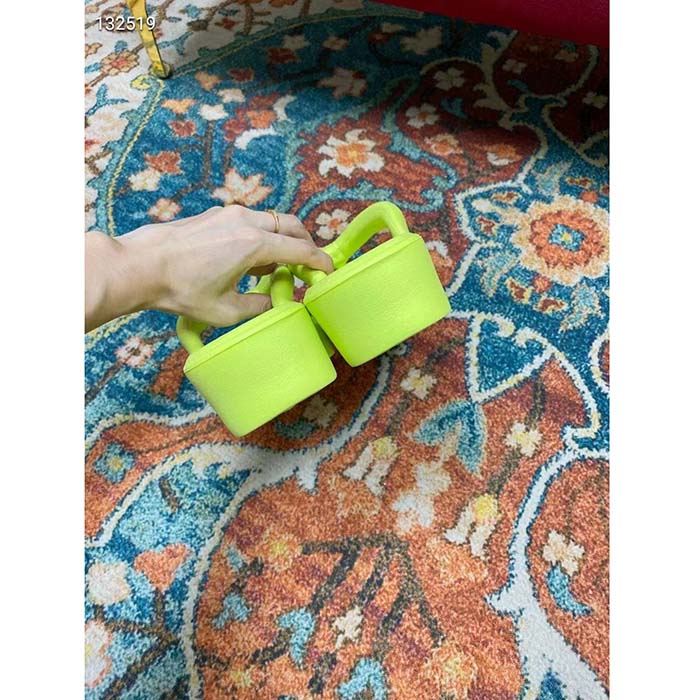 G*u*i women gg thong platform slide sandal light green rubber mid 5 cm heel