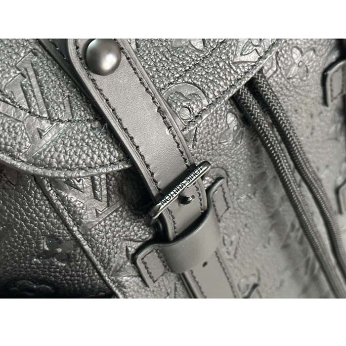 Louis Vuitton LV Unisex Christopher PM Backpack Black Taurillon Monogram Embossed Cowhide Leather