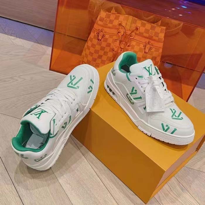 Louis Vuitton Unisex LV Trainer Sneaker Green Mix Sustainable Materials Recycled Polyester