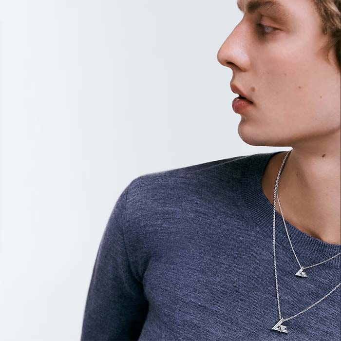 louis vuitton unisex lv volt one pendant white gold 36 Di*m*nds 0.16 ct