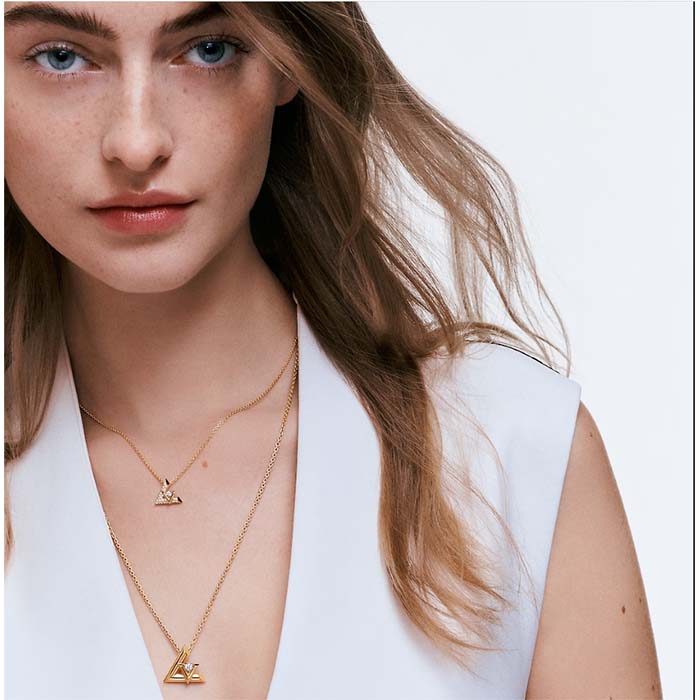 louis vuitton unisex lv volt one pendant yellow gold 36 Di*m*nds 0.16 ct