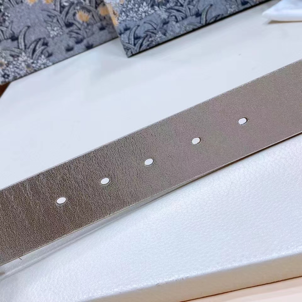 Dior CD Women 30 Montaigne Reversible Belt Gold-Tone Latte Smooth Calfskin 20 MM