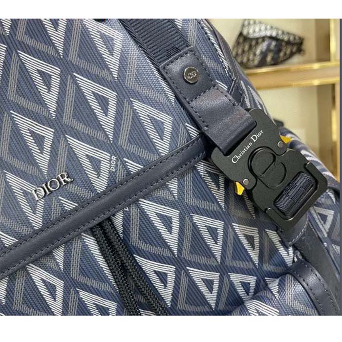 dior unisex cd hit the road backpack navy blue cd Di*m*nd canvas