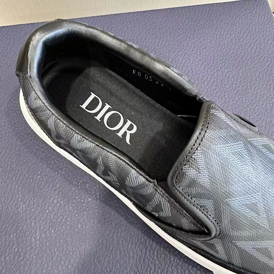 dior unisex shoes b101 slip-on sneaker black cd Di*m*nd canvas smooth calfskin