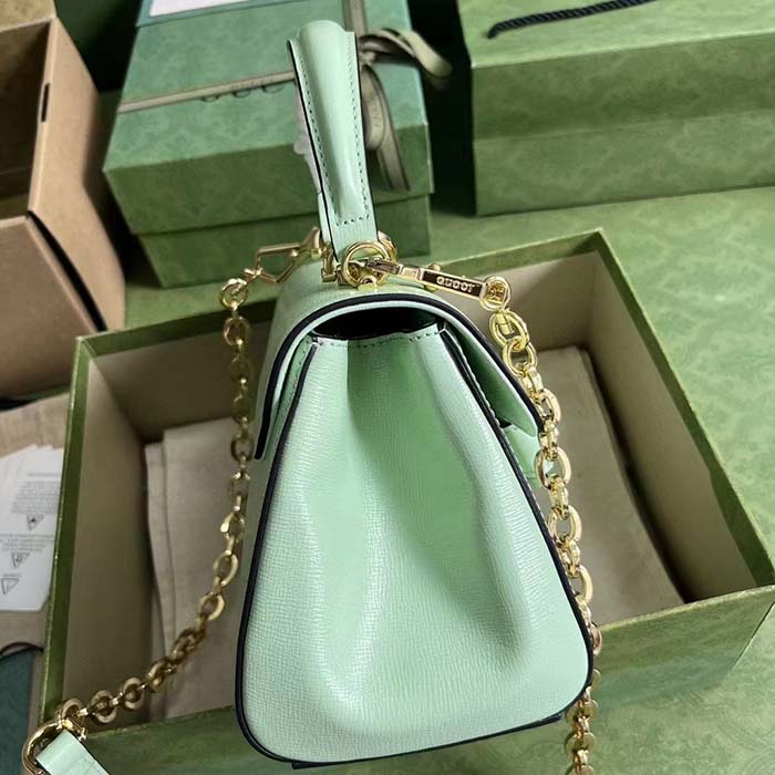 G*u*i gg women horsebit 1955 mini bag top handle bag light green leather