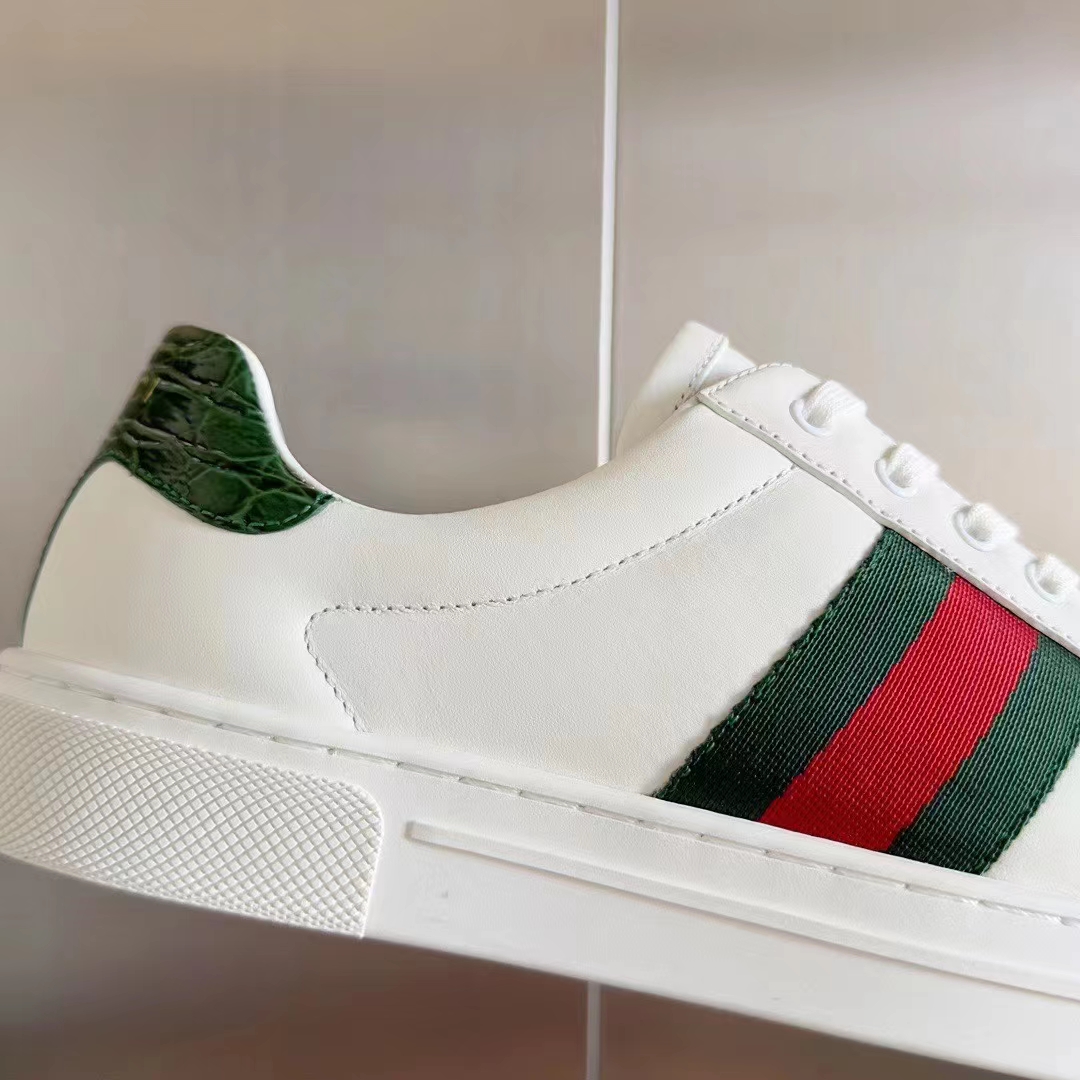 G*u*i unisex gg ace sneaker web blue white leather green red web rubber low heel