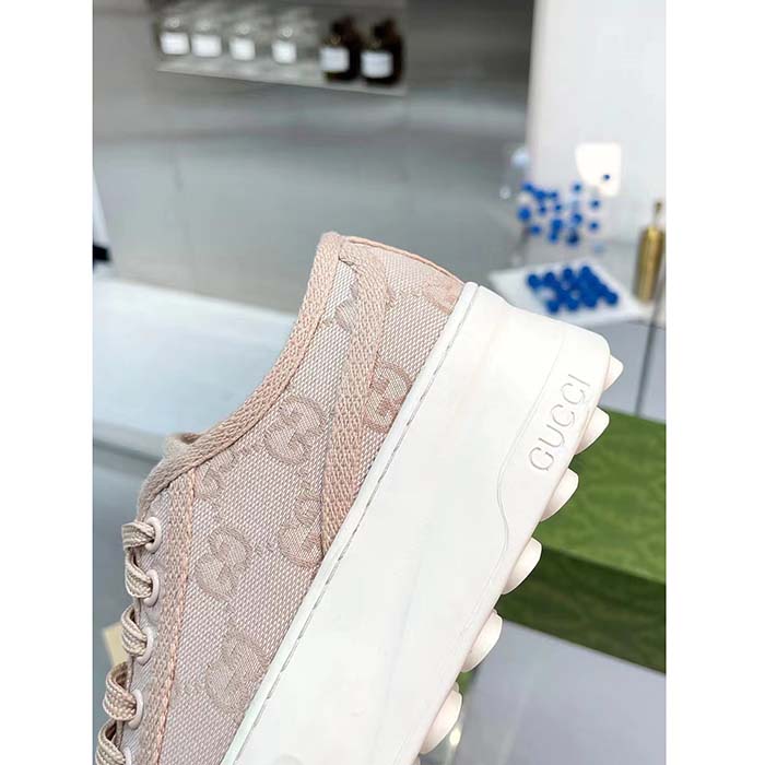 G*u*i unisex gg sneaker pink original gg canvas rubber sole interlocking g flat