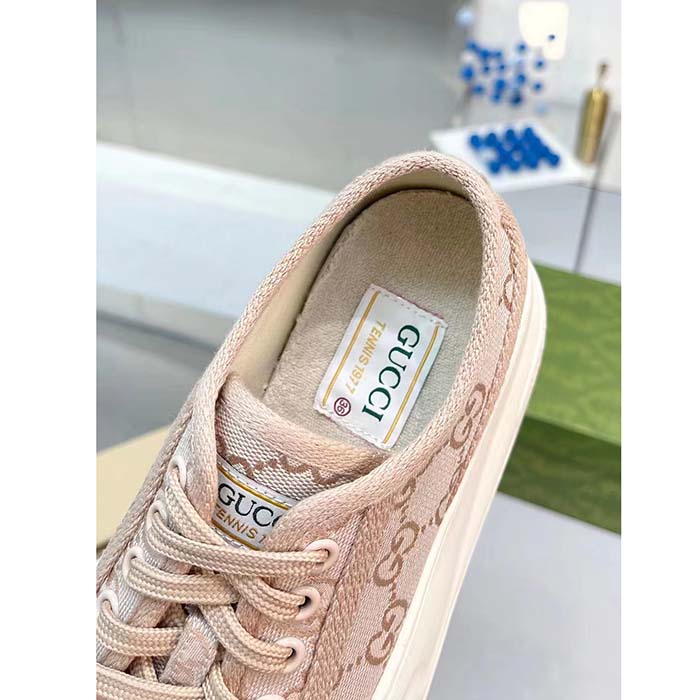 G*u*i unisex gg sneaker pink original gg canvas rubber sole interlocking g flat