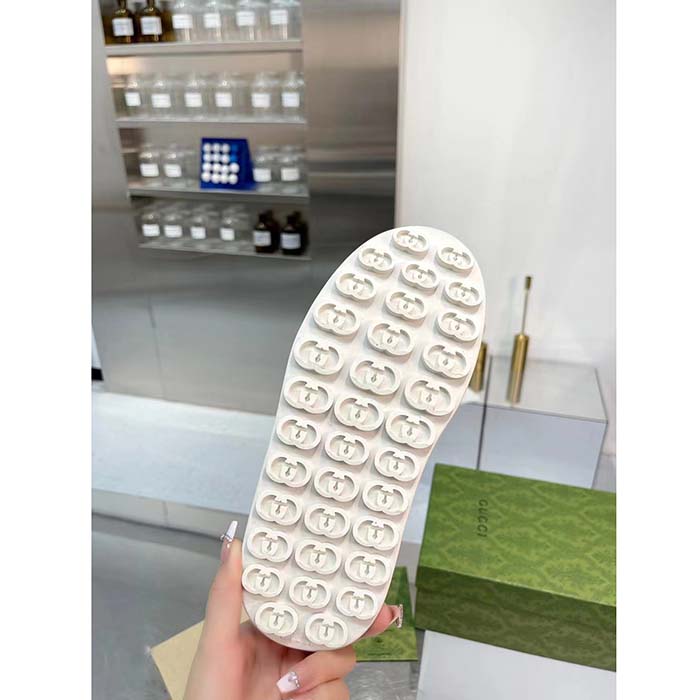 G*u*i unisex gg sneaker white original gg canvas rubber sole interlocking g flat