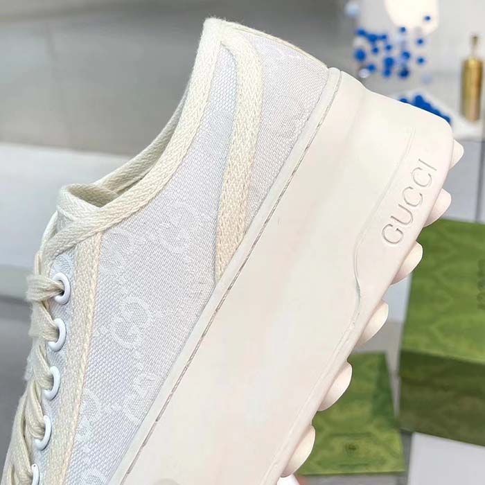 G*u*i unisex gg sneaker white original gg canvas rubber sole interlocking g flat