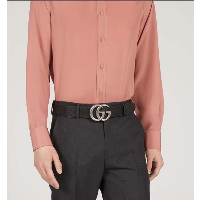 G*u*i unisex marmont belt maxi gg canvas black double g buckle 3.8 cm width