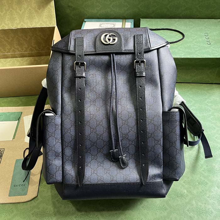 G*u*i unisex ophidia gg medium backpack blue black gg supreme canvas double g