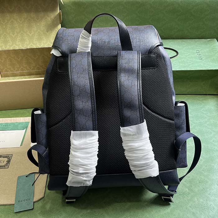 G*u*i unisex ophidia gg medium backpack blue black gg supreme canvas double g