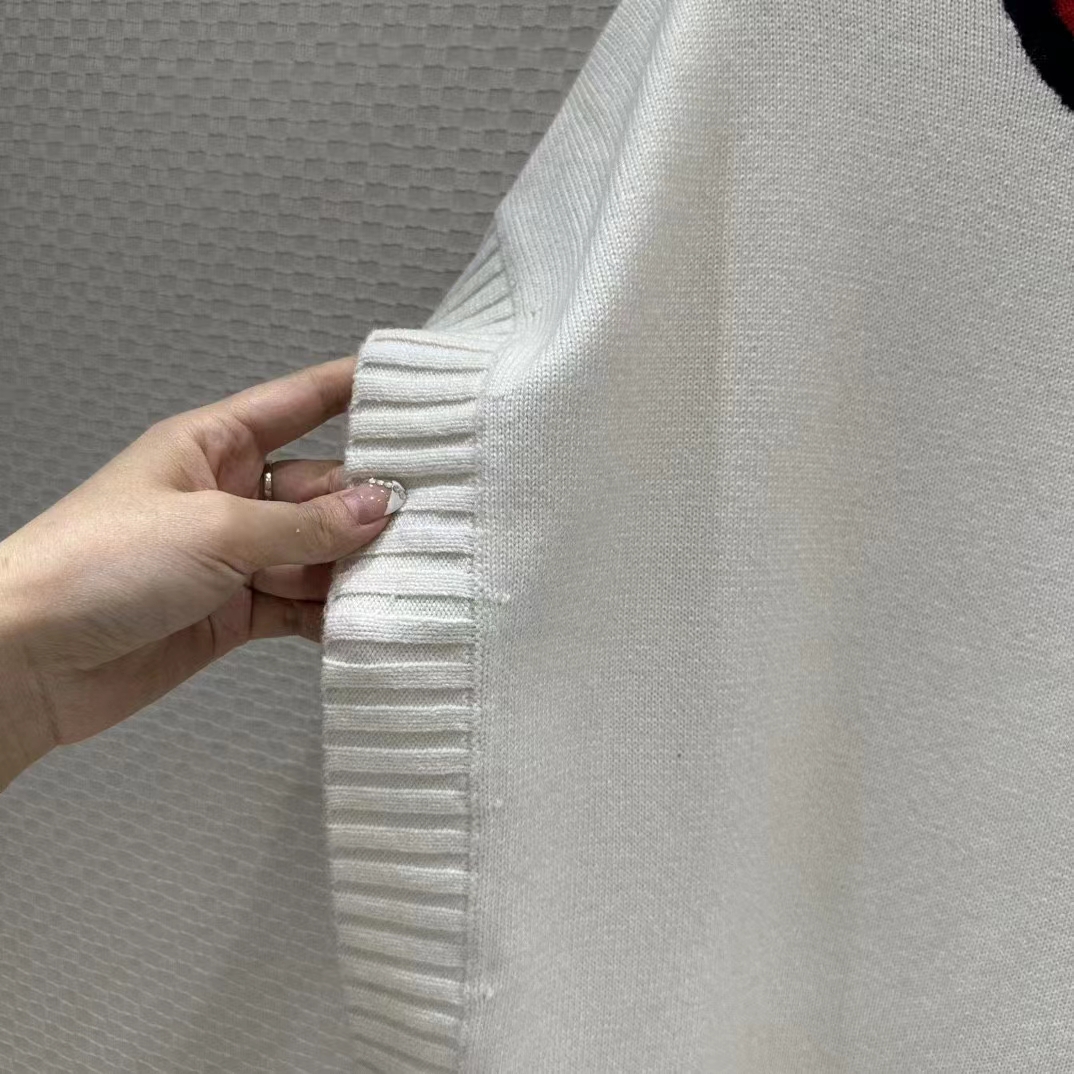 G*u*i women gg wool sweater interlocking g crewneck web stripe wide armhole sleeveless