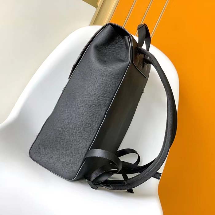 Louis Vuitton LV Unisex Fastline Backpack Black Cowhide Leather Textile Lining
