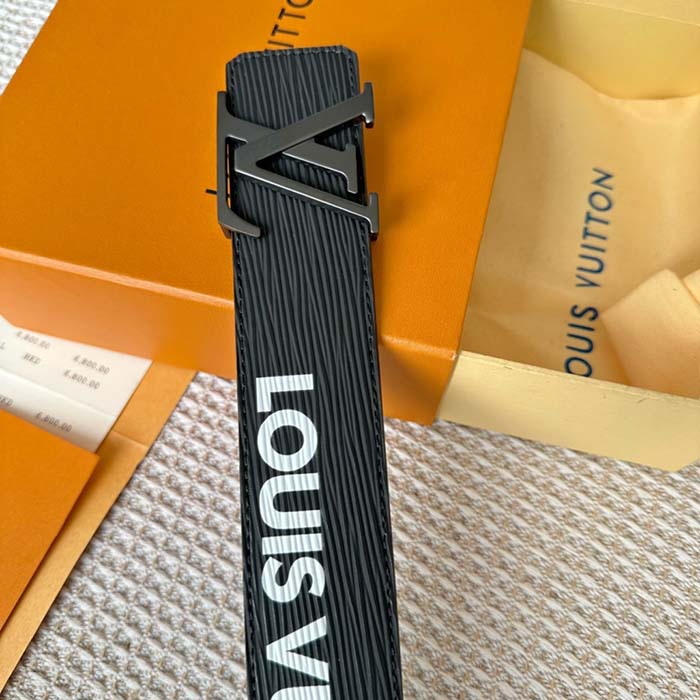 Louis Vuitton Unisex LV Initials 40 MM Reversible Belt Black Eclipse Epi XL Cowhide Leather