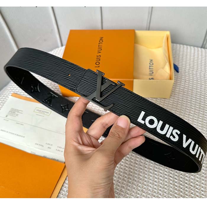 Louis Vuitton Unisex LV Initials 40 MM Reversible Belt Black Eclipse Epi XL Cowhide Leather