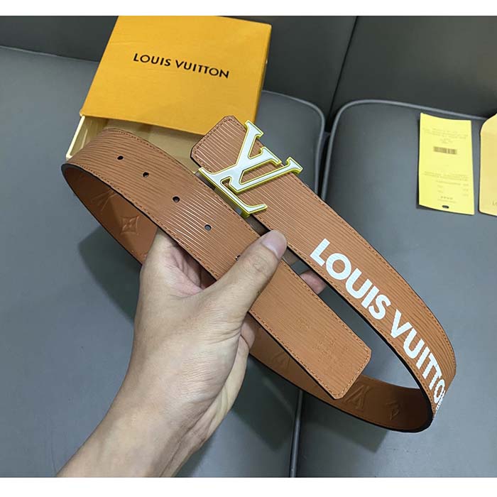 Louis Vuitton Unisex LV Initials 40 MM Reversible Belt Tan Brown Epi XL Cowhide Leather