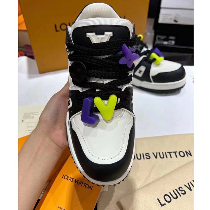 Louis Vuitton Unisex LV Trainer Maxi Sneaker Black Mix Materials Textile Laces Signature Rubber