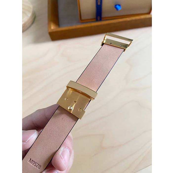 Louis Vuitton Unisex Pretty LV Enamel 30 MM Reversible Belt Monogram Canvas Recto Side