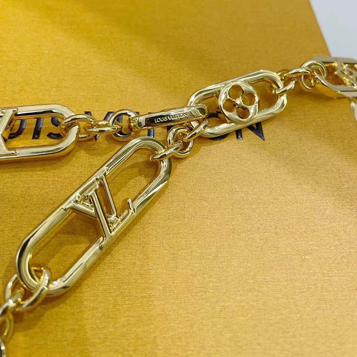 Louis Vuitton Women My LV Chain Belt Adjustable Metal Gold-Color Finish Monogram Flowers