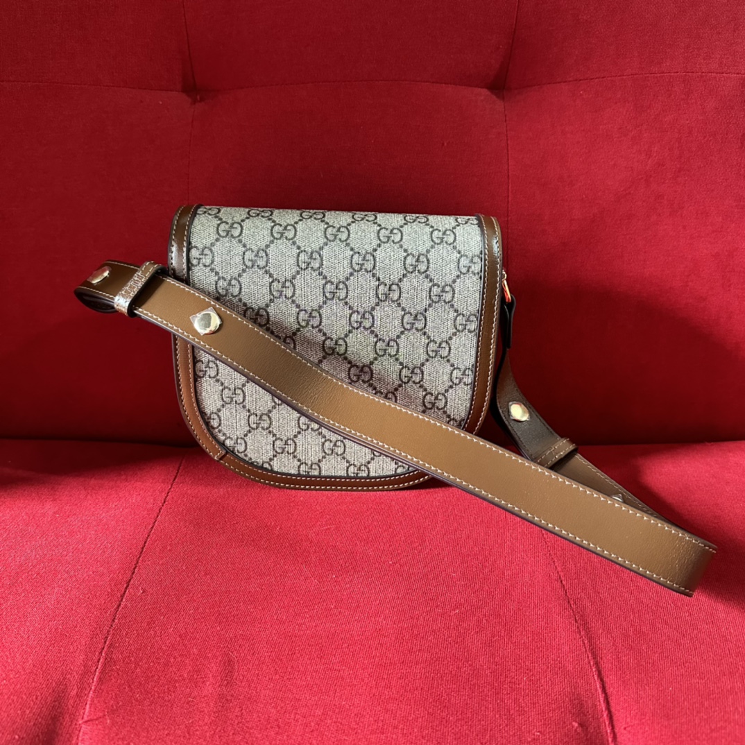 G*u*i gg women G*u*i horsebit 1955 mini rounded bag beige ebony gg supreme canvas