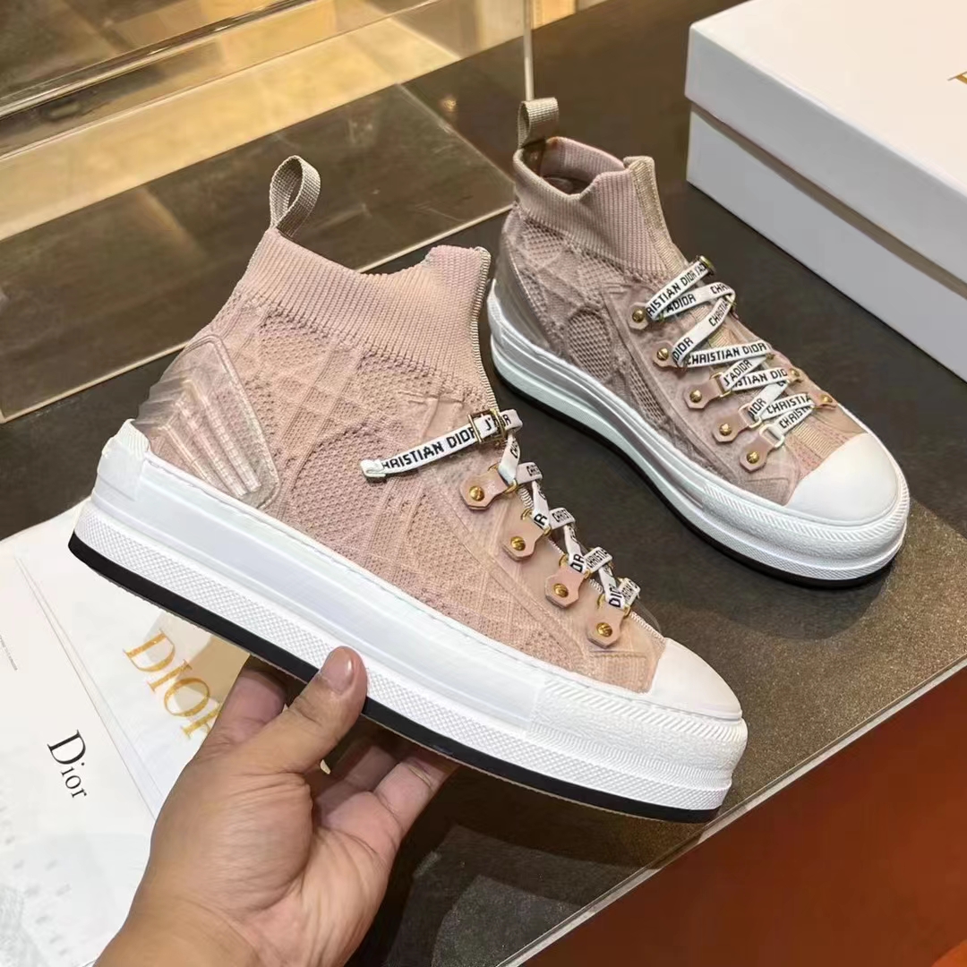 Dior CD Unisex Walk’N’Dior Platform Sneaker Nude Macrocannage Technical Mesh