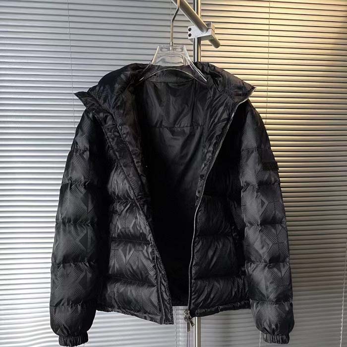 Dior Women CD Dior Oblique Down Jacket Gray Technical Jacquard