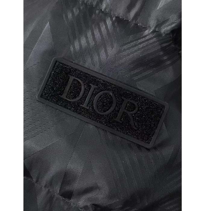 Dior Women CD Dior Oblique Down Jacket Gray Technical Jacquard