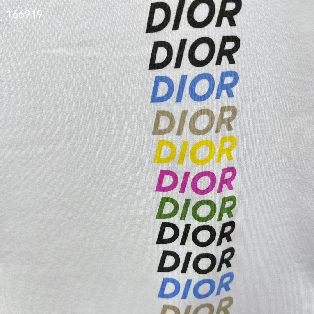 Dior Women CD Relaxed-Fit T-Shirt White Slub Organic Cotton Jersey