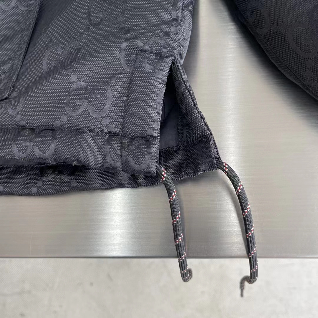 G*u*i women G*u*i off the grid hooded jacket black gg econyl regenerated nylon