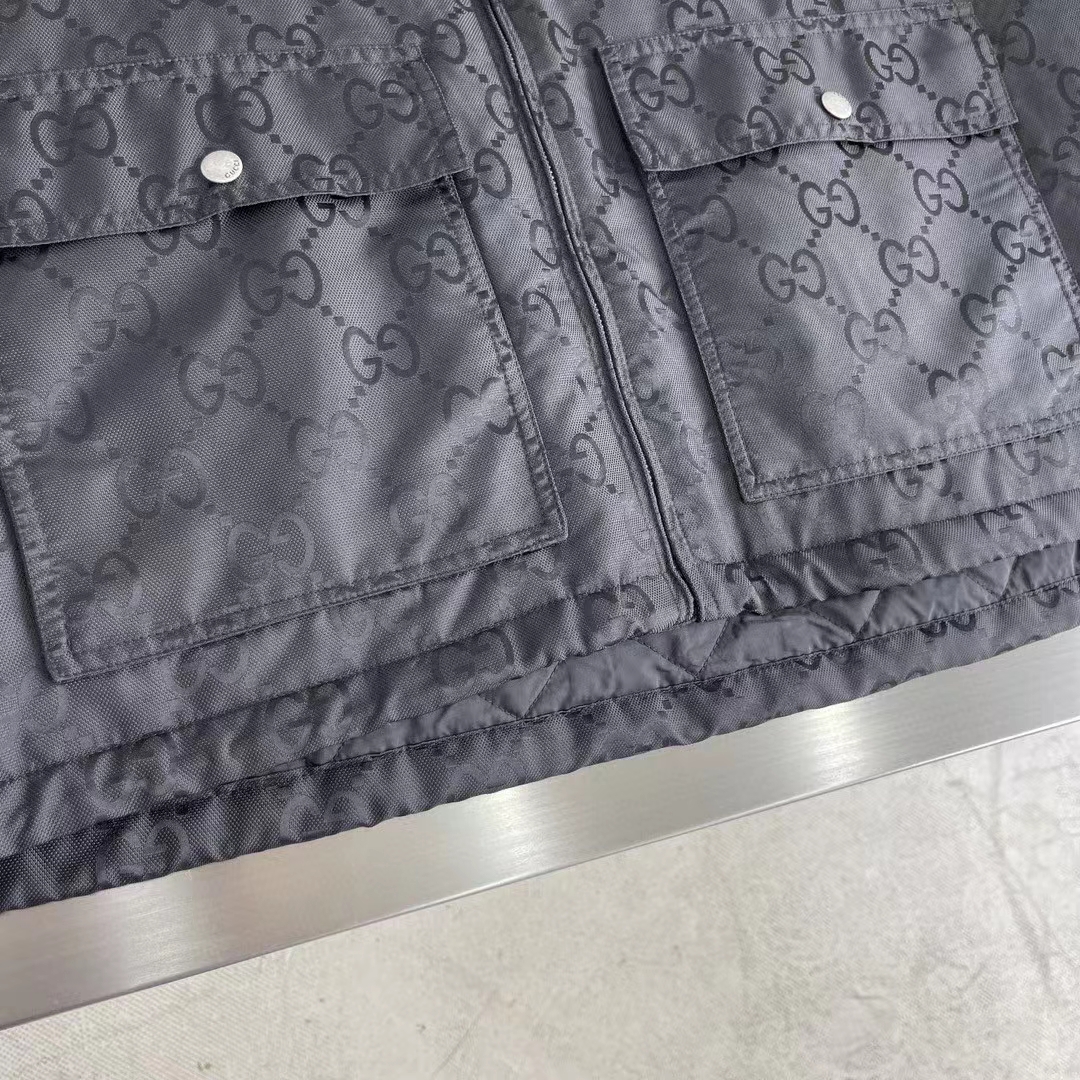 G*u*i women G*u*i off the grid hooded jacket black gg econyl regenerated nylon