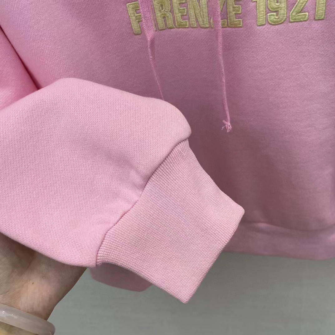G*u*i women gg hooded sweatshirt embroidery firenze 1921 drawstring closure dropped shoulder long sleeves