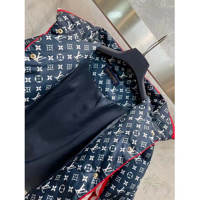 Louis Vuitton LV Men Tricolor Monogram Puffer Jacket Polyamide Navy Red
