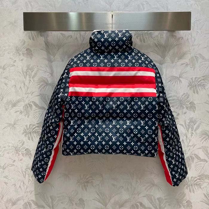 Louis Vuitton LV Men Tricolor Monogram Puffer Jacket Polyamide Navy Red