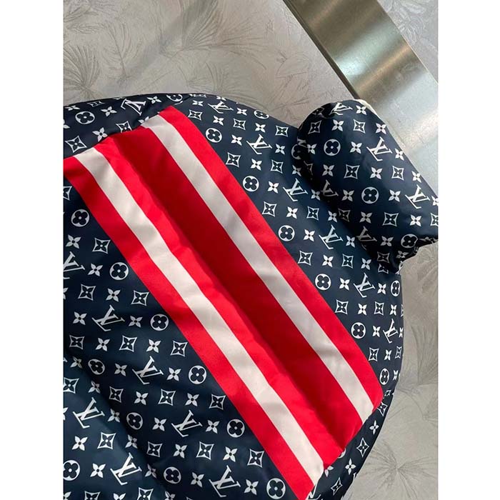 Louis Vuitton LV Men Tricolor Monogram Puffer Jacket Polyamide Navy Red