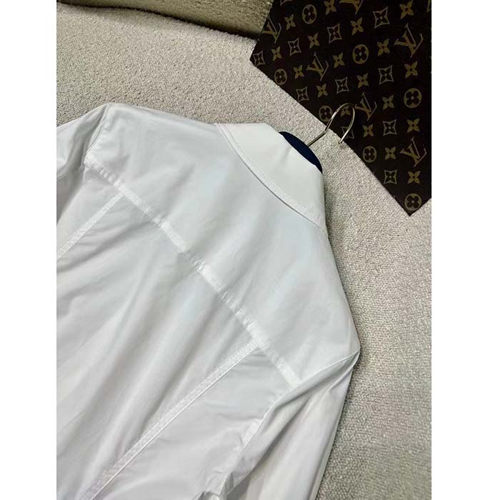 Louis Vuitton Women LV NIGHT Monogram Accent Shirt Cotton Polyamide Elastane Optical White